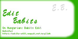 edit babits business card